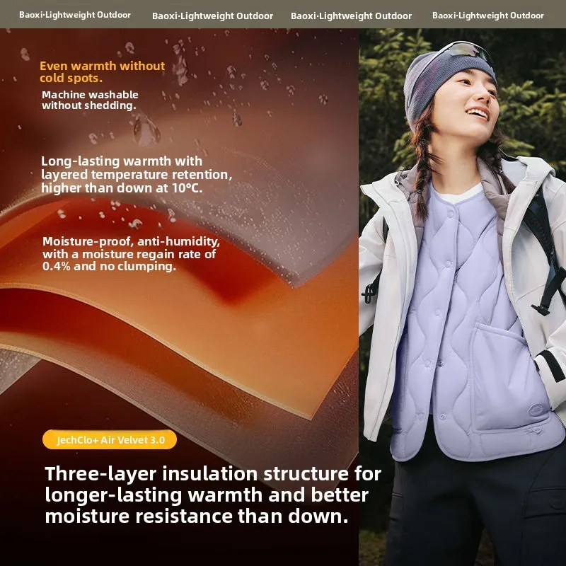 

Banana Le Women's Autumn Winter New round Ne Fluffy Vest Outdoor Faionable Versatile Thin Inner Jaet Coat