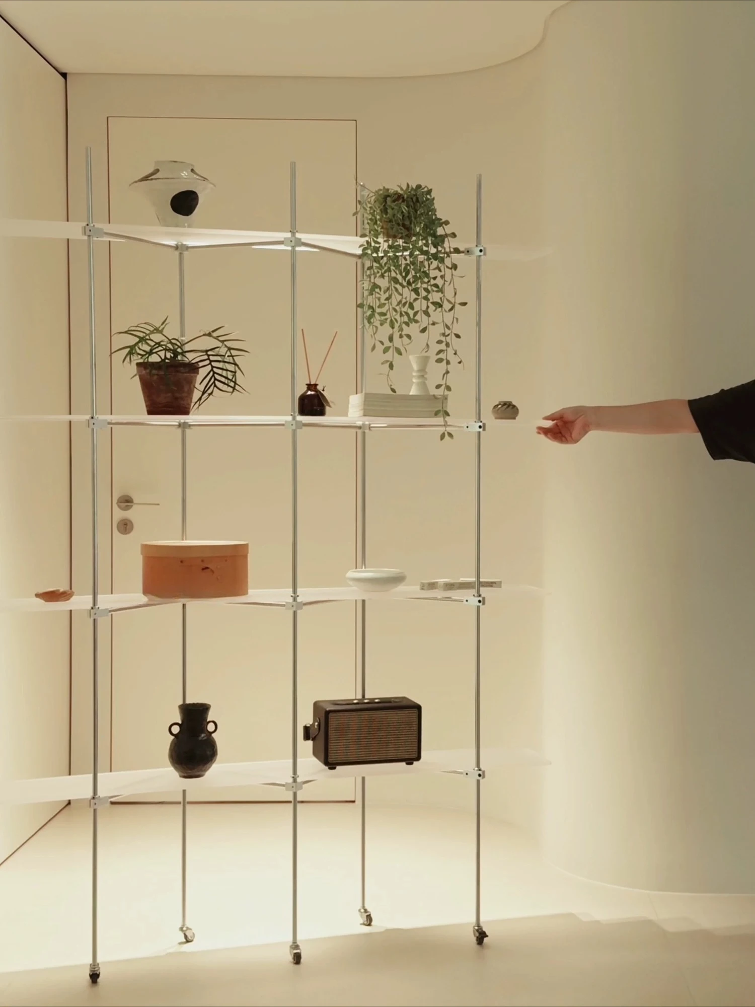 Custom Optical Axis Movable Multi-layer Shelf Material Package Simple Premium Sensor with Wheels Metal Storage Rack