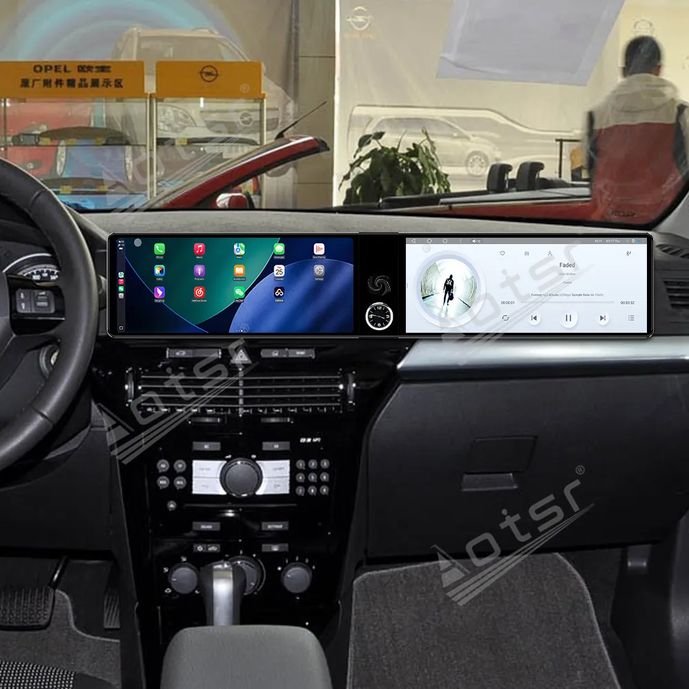 For Opel Astra 2004-2010 Dual Screen 12.3 Inch CarPlay GPS Navigation Qualcomm HD Touch Screen Multimedia Stereo Head Unit  Auto