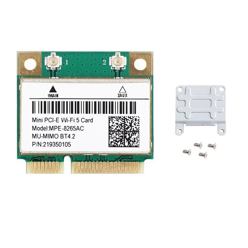 

MPE-8265AC Wireless Half Mini PCI-E Wifi Card 1200Mbps Wlan Network Card Wifi 5 Dual Band 802.11AC 2.4Ghz 5Ghz Network Card-AEF7