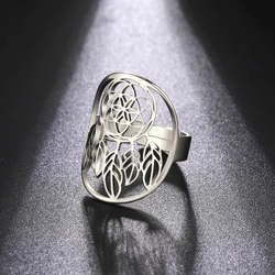 COOLTIME Fashion Hollow Open Ring for Men Women Stainless Steel Adjustable Rings Jewelry Best Friend Lover Gift 2026 New