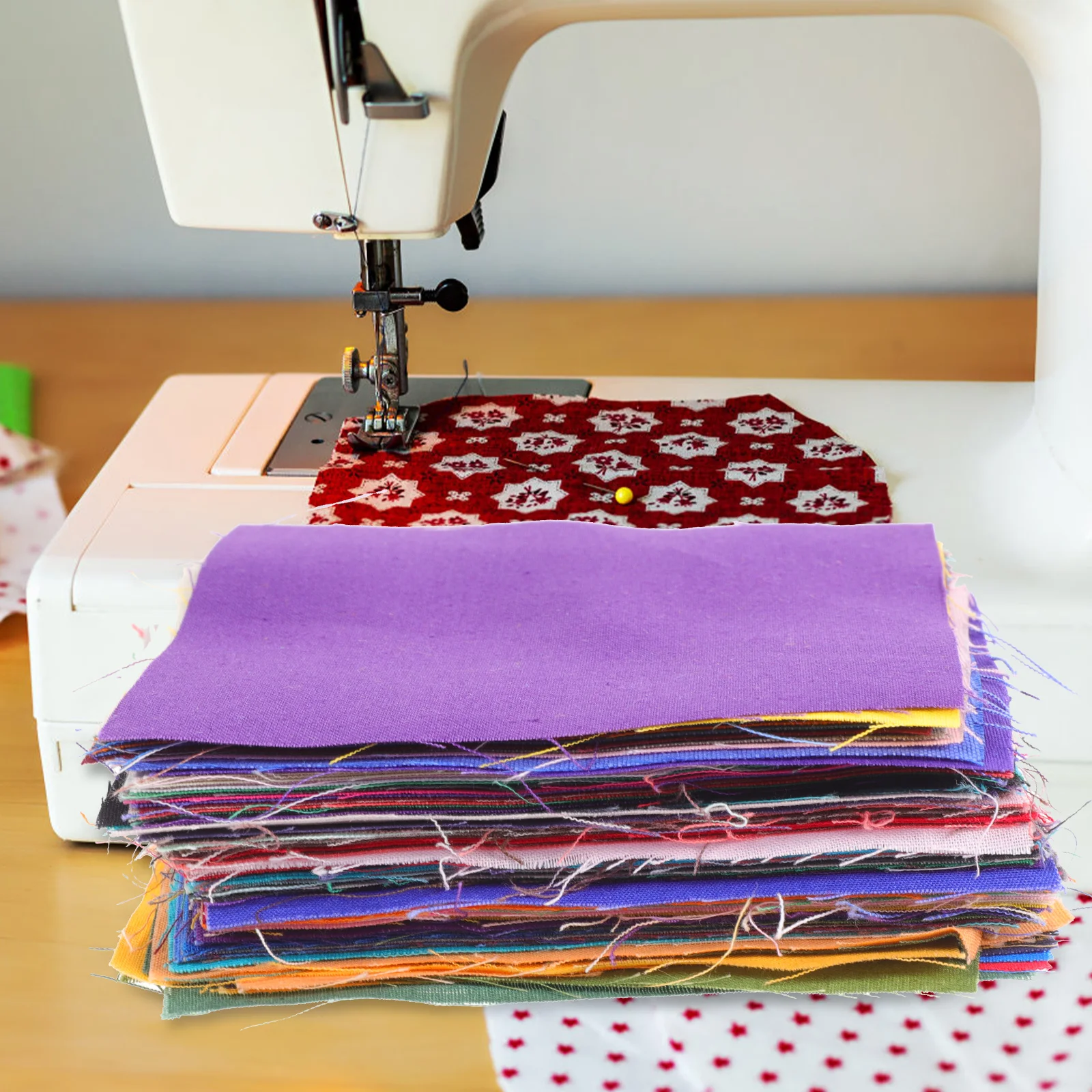 

100Pcs Fabric Squares Soft Polyester Multicolor Patchwork Cloth Piece for Sewing Quilting Fabric Squares DIY Craft Materials