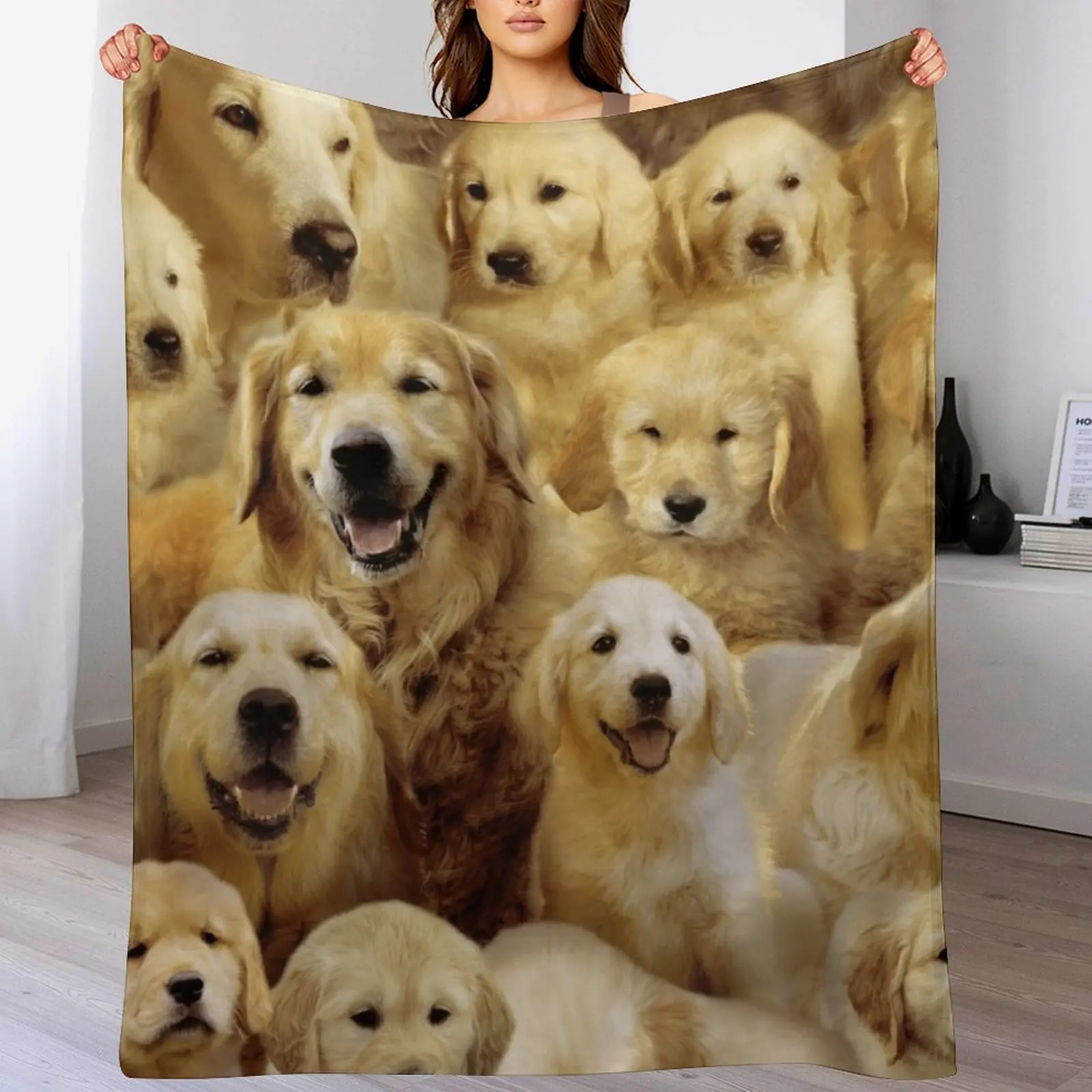 

Golden Retrievers Throw Blanket Plush Sofa Throw Quilt blankets ands Blankets