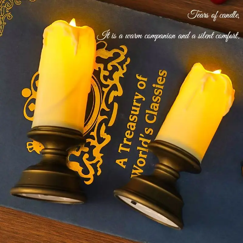 Creative LED Electronic Candle Light Christmas Retro Candles Lamp For Christmas Gifts Bedroom Desk Home Decor Candlelight Dinner image 4