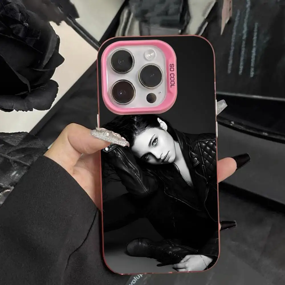 

India Eisley Phone Case for iPhone 17 16 15 14 13 12 11 X XR XS Air Pro Max Plus Pink Colorful Silver Cover