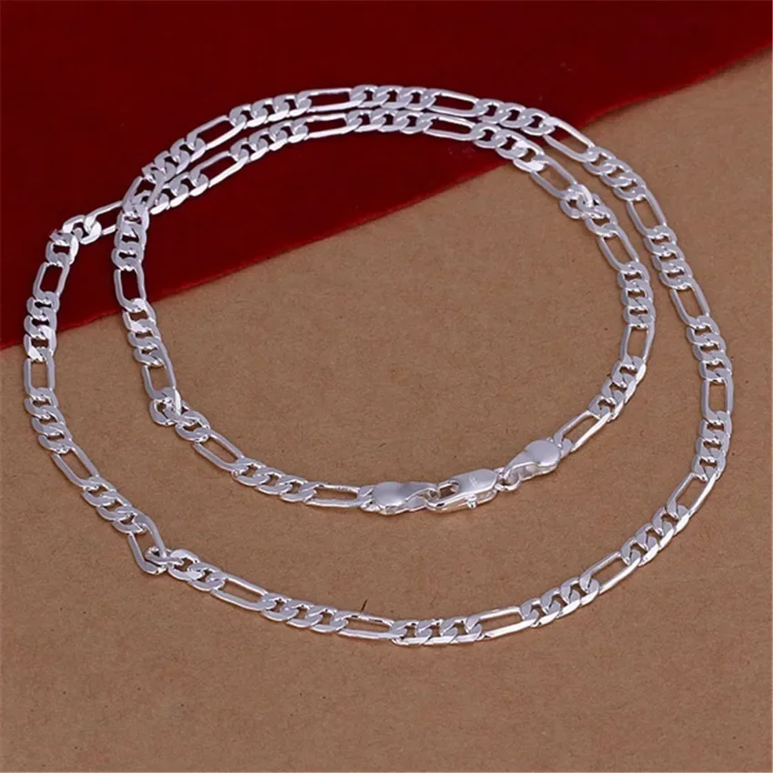 Popular Beautiful Fashion Elegant Silver Color Charm 4MM WOMEN LADY Nice Chain Hot Necklace Jewelry