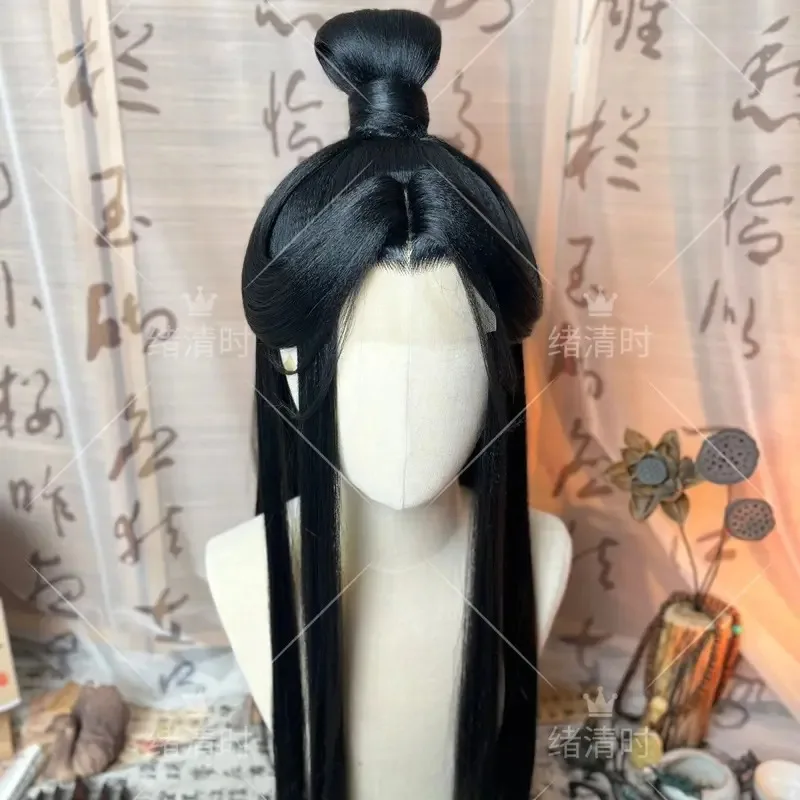 2025 22, stilisiert The Scum Villain’s Self Shen Qingqiu Cosplay Unisex Luo Binghe Frauen Anime Halloween Maßgeschneiderte Perücke Chinesischer Fan