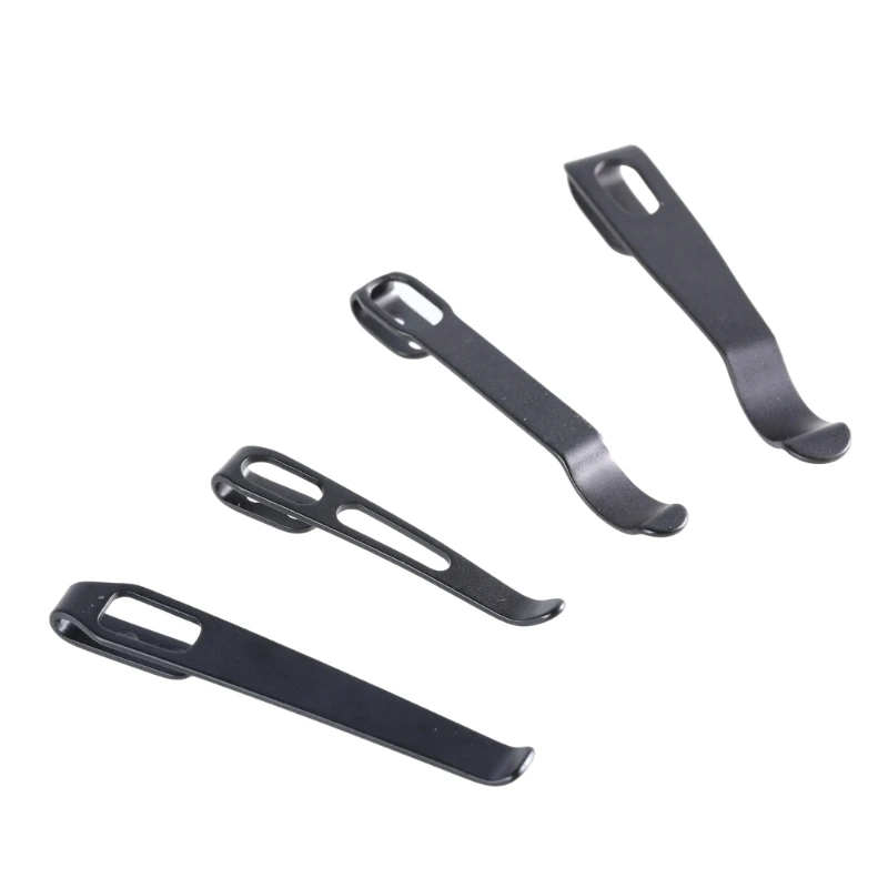4 Types 420 Stainless Steel Knife Pocket Clip Back Clamp With 3Pcs M2.5 Screws DIY Make Replace Accessories Parts