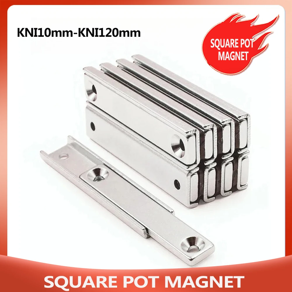 

Сильный квадратный магнит для горшка, длинный магнитный держатель для инструментов с потайной головкой, магнитный держатель для ножей с одним отверстием и двойным отверстием