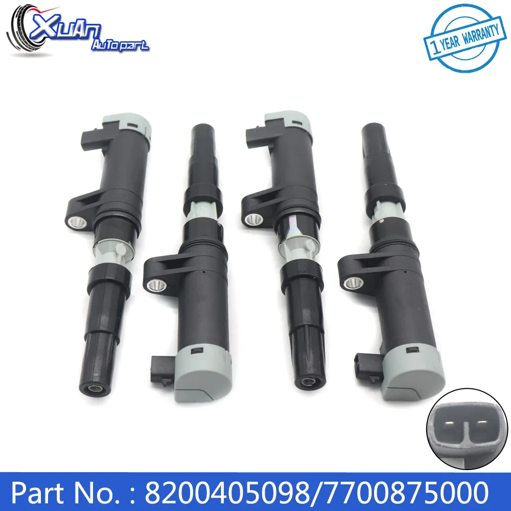 XUAN High Performance Ignition Coil Kit 243CSD16697 For Renault Clio Laguna Megane Scenic F4P F4R K4J K4M car accessories