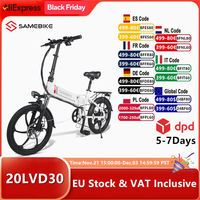 EU Stock SAMEBIKE 20LVXD30 Electric Bike 48V 10.4AH 350W Motor 35KM/H Folding Moped Bicycle 20 Inch Original Mountain E-bike