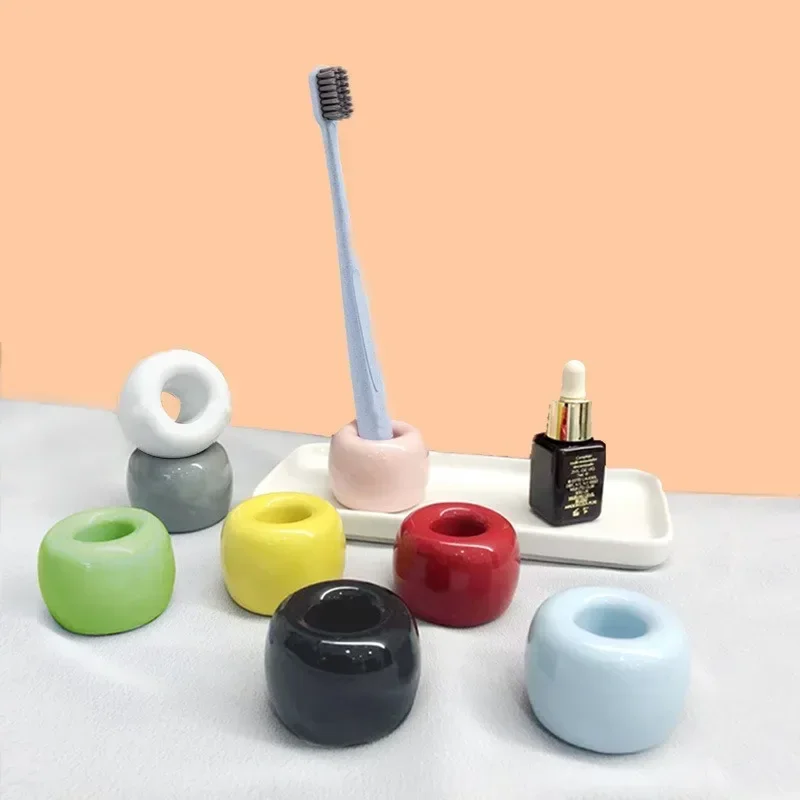 Multi-function Creative Ceramic Toothbrush Holder Storage Rack Bathroom Shower Tooth Brush Stand Shelf Bath