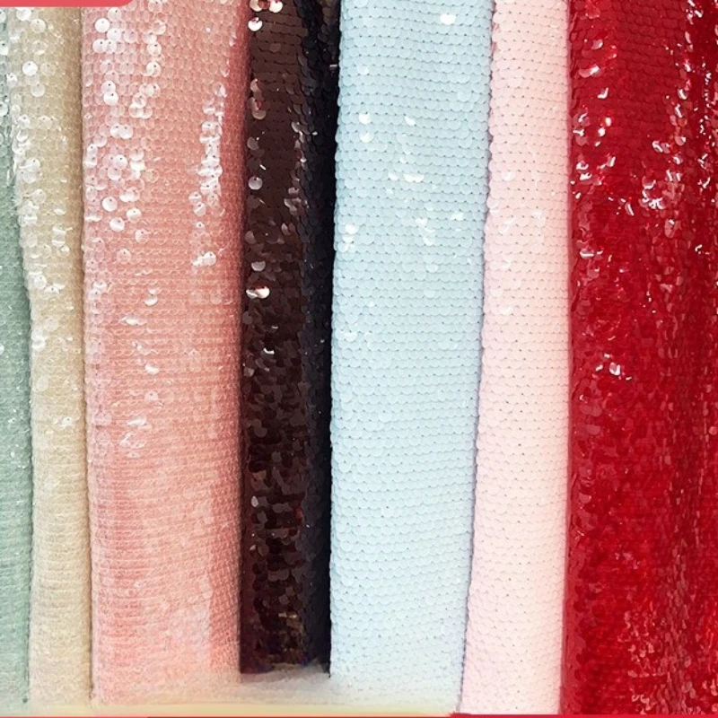 

5mm Fish Scale Sequin Fabric Thicken for DIY Formal Wear Party Dresses 90X125cm