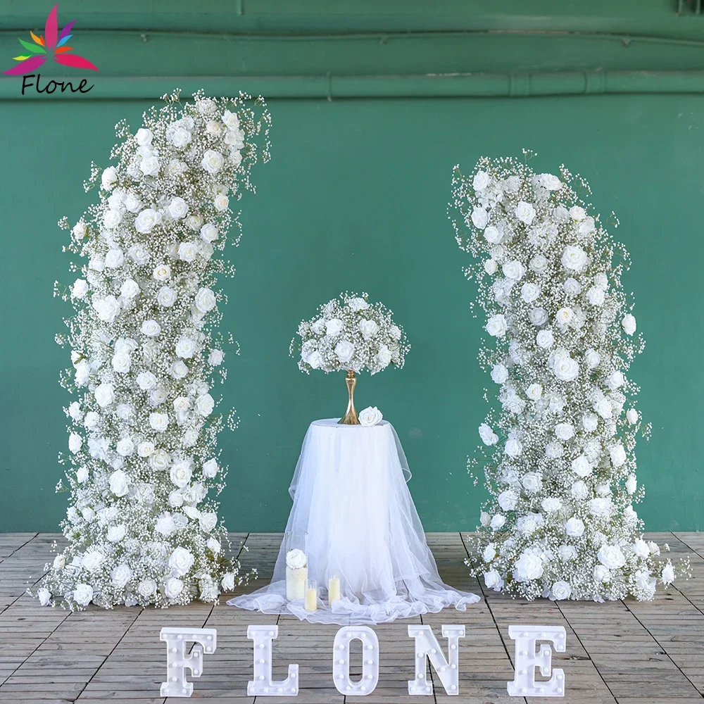 White Handmade Fleur Artificielle Wedding Centerpieces for Tables High Quality Custom Silk Artificial Baby Breath Florals HY2503