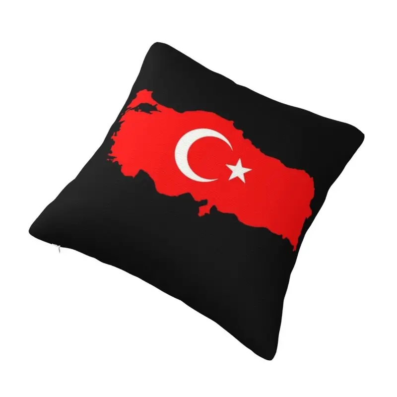 Custom Luxury Turkeys Flag Map Cushion Cover Polyester Turkish Moon and Star Pillow Case