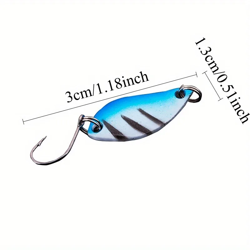 Ackibbik 12pcs Spinner Trout Bait Metal Spoon Fishing Lure Jig Hook Wobbler Casting Jigging Tackle Accessories