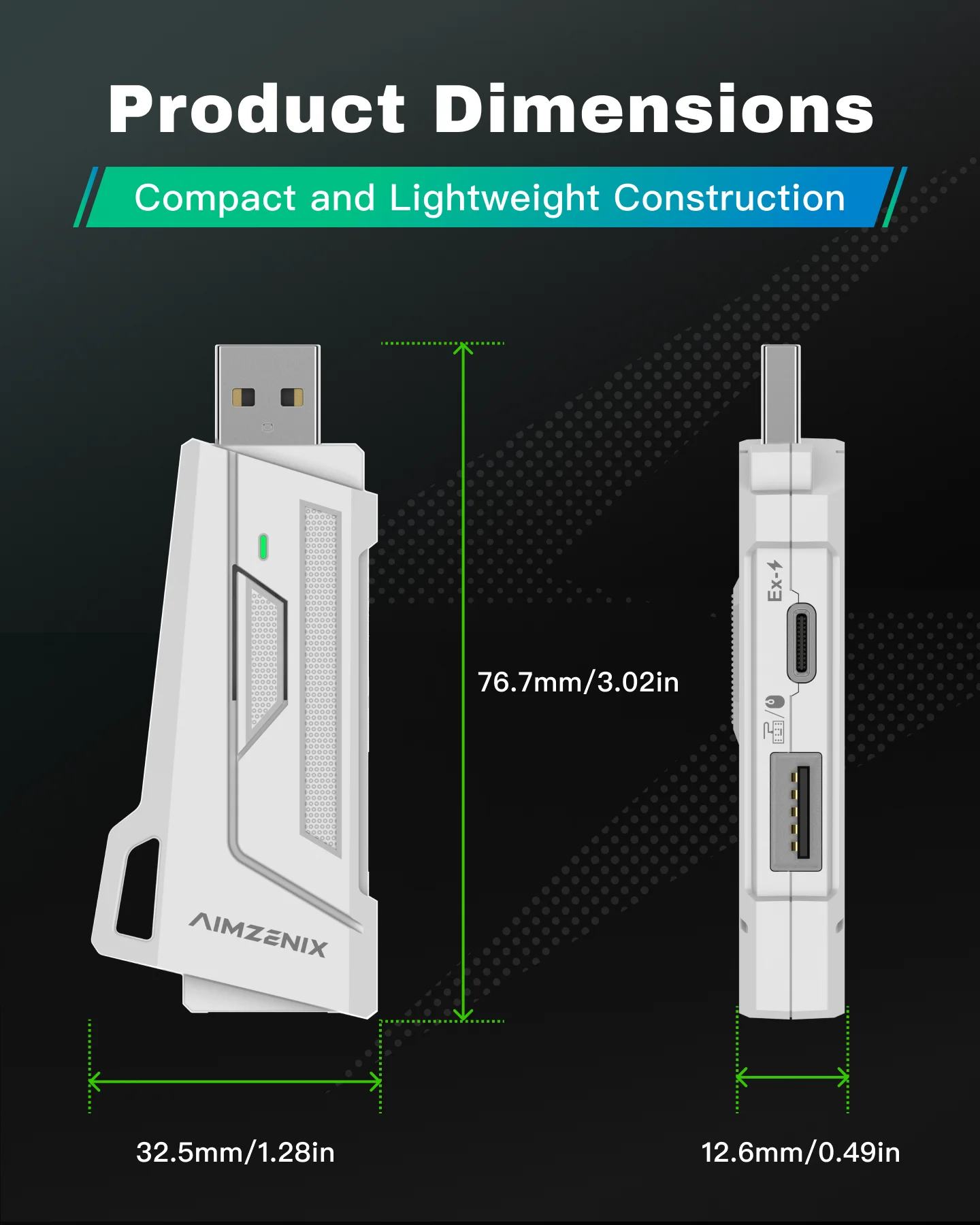 Aimzenix AX200 PC Gaming K&M Converter/Adapter, App Customization, 1000Hz Reporting Rate