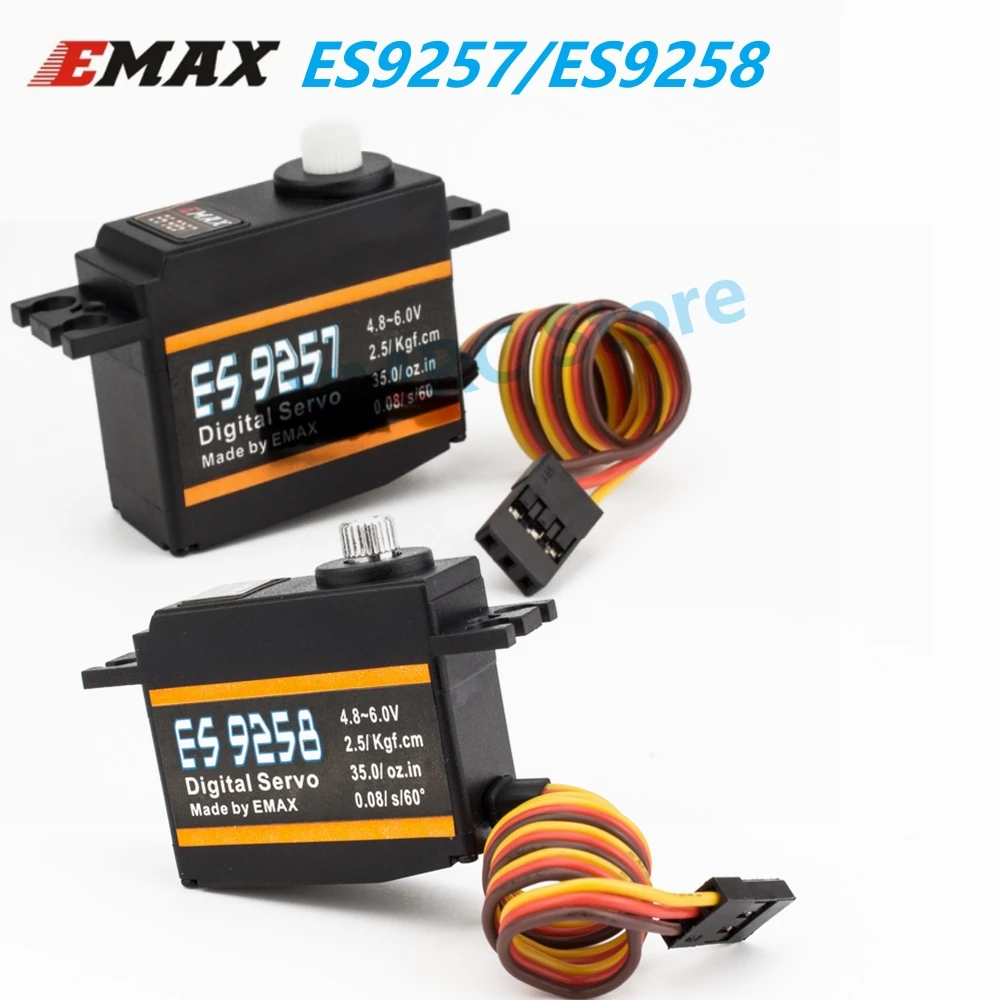 

4PCS EMAX ES9257 ES9258 4.8-6.0V Plastic/Metal Gear Micro Digital Servo for 450 Helicopters Rotor Tail