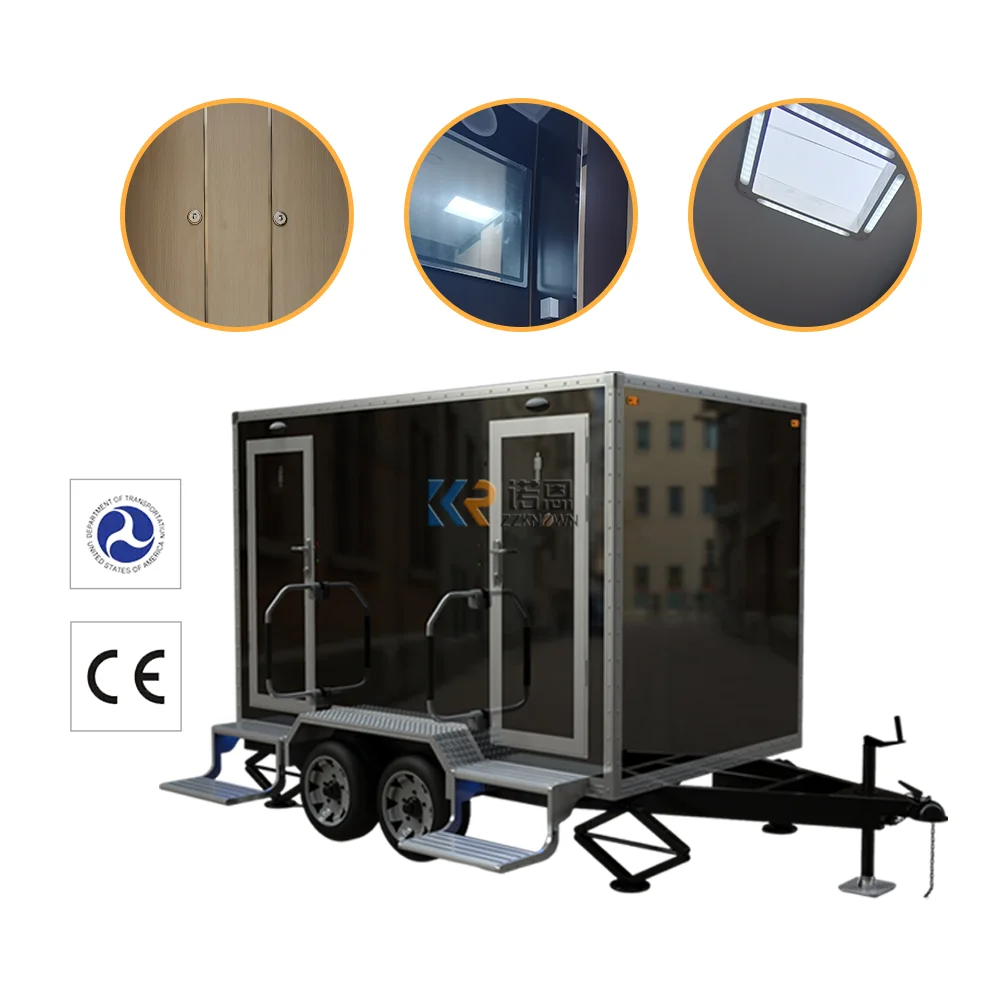 Portable Bathroom And Restroom Outdoor Positions Sitting Luxury Portable Mobile Toilet Trailer