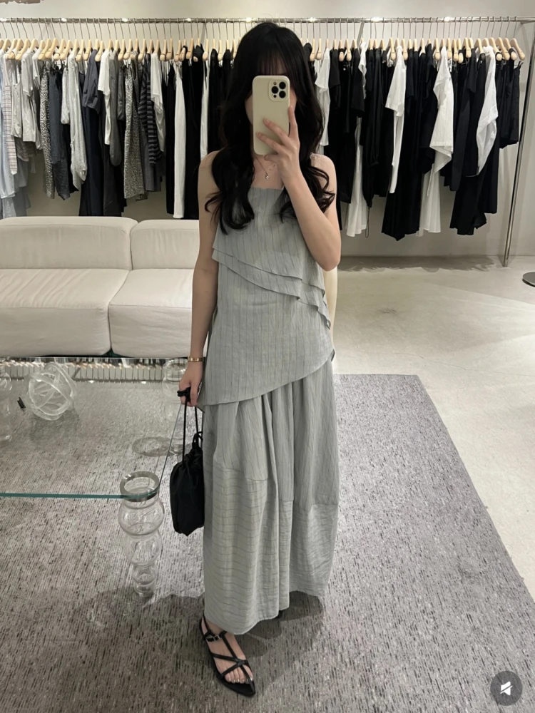 

Оригинальный весенний летний полосатый дрейфующий кусок с ремешком M8934 в Корейском стиле для поездок на работу или длины в клетку