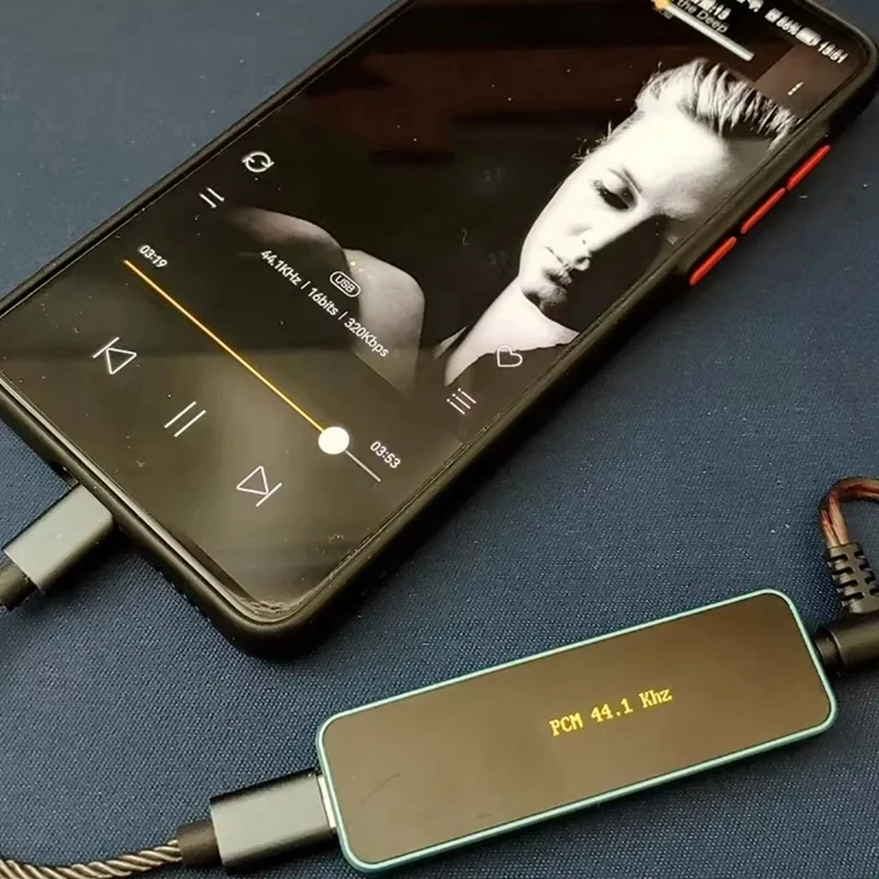 KS01 OLED Display XMOS+ES9038Q2M Decoding Decoder Headphone Amplifier with USB Cable-ELEC