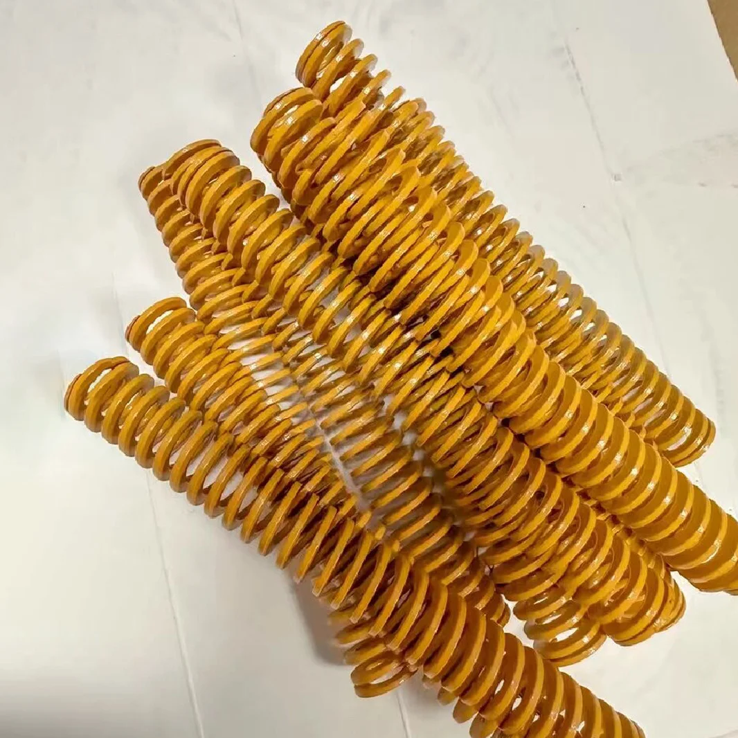 1pcs Yellow Mold Spring OD 6/8/10/12/14/16/18/20/22/25mm Loading Die Compression Spring Length 10-300mm Flat Wire Sping DF/YSWF