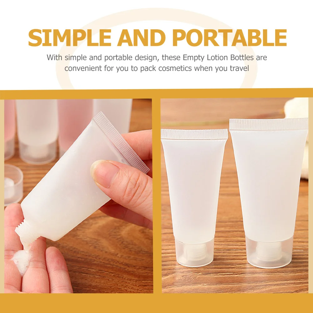 1 Set Of Empty Lotion Bottles 100Ml Portable Travel Size Squeeze Tubes For Toiletries Sub Bottles Refillable Makeup
