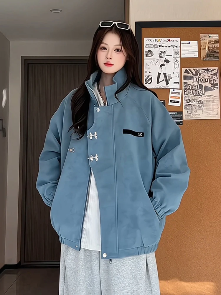 

Свободная мужская рабочая одежда из искусственной кожи, повседневная рабочая одежда с застежкой-молнией, ветрозащитная молодежная подходящая модная верхняя одежда