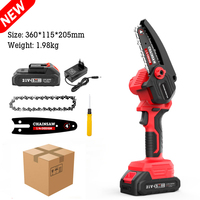 New 21V 4 Inch Brushless Chain Saw Cordless Mini Handheld Pruning Saw Portable Woodworking Electric Saw Cutting Tool