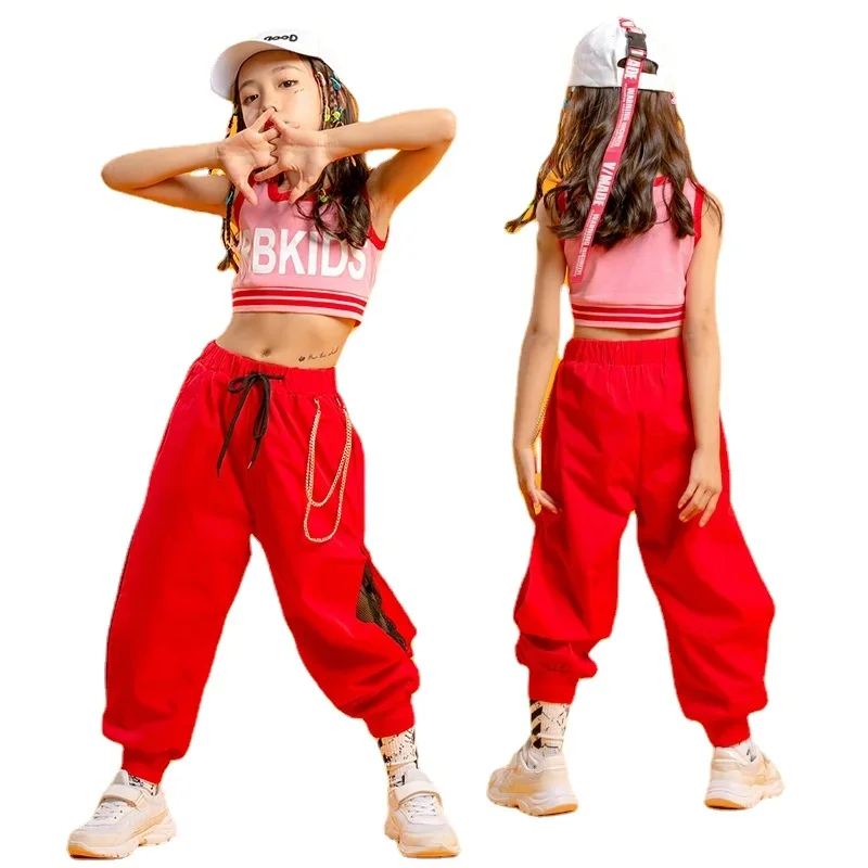 Modern Jazz Dance Clothes for Girls Hip Hop Costume for Children Cheerleading Performance Clothes Stage Runway Wear New