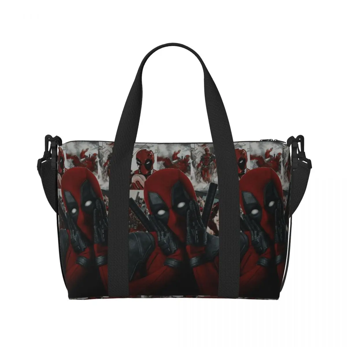 Custom Deadpool Background Grocery Shopping Tote Bags Women Large Capacity Beach Gym Travel Bags