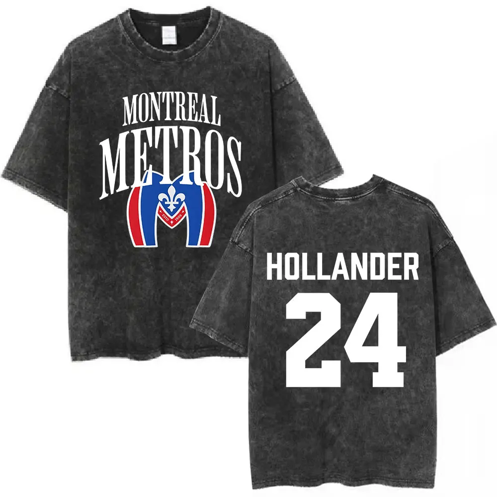 Camiseta Vintage Lavada de los Montreal Metros de Shane Hollander 24, Rivalidad Caliente, Ropa Casual de Algodón de Manga Corta para Hombre y Mujer