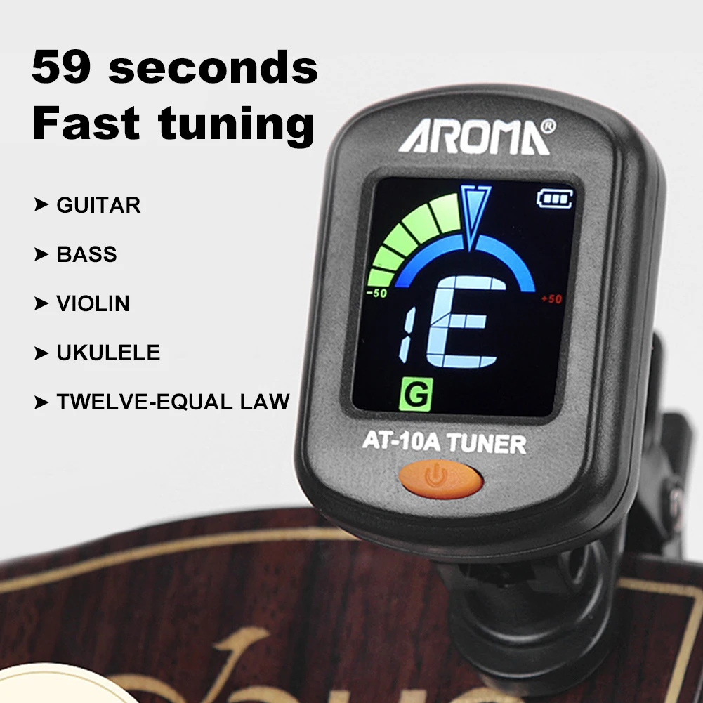 Digital Electronic Tuner Foldable Rotatable Electric Guitar Tuner Rechargeable for Acoustic/Electric Guitar Ukulele Violin Bass