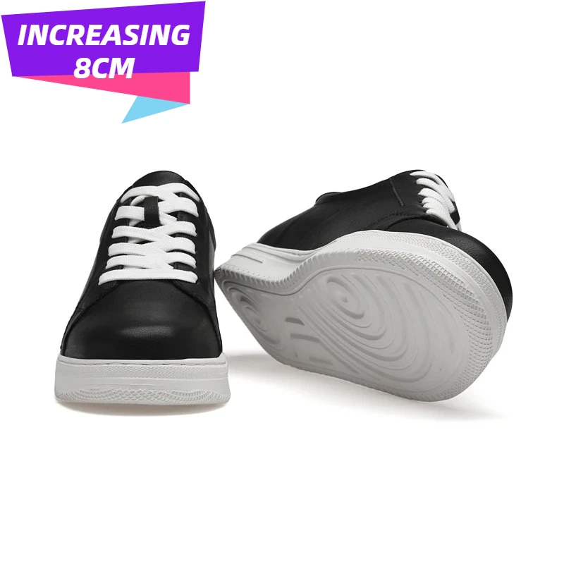 

Fashionable Casual Shoes for Men and Women, with Top Layer Cowhide Upper, Outdoor Lightweight Height-increasing Shoes +6CM