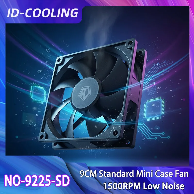 

ID-COOLING NO-9225-SD 9 см Вентилятор корпуса ПК DC12V 3PIN Низкий уровень шума 92 мм Вентилятор охлаждения корпуса Бесшумный 25 мм Подходит для небольшого корпуса