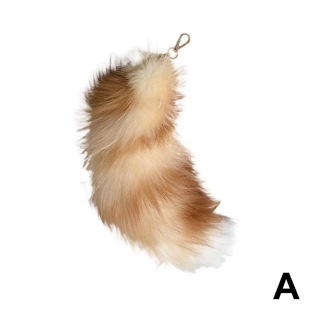 Keychain Faux Fur Fox Tail Keychain Furry Tail Tassels Pendant For Womens Cosplay Accessories Toys Keyrings Bag Accessories G7v3