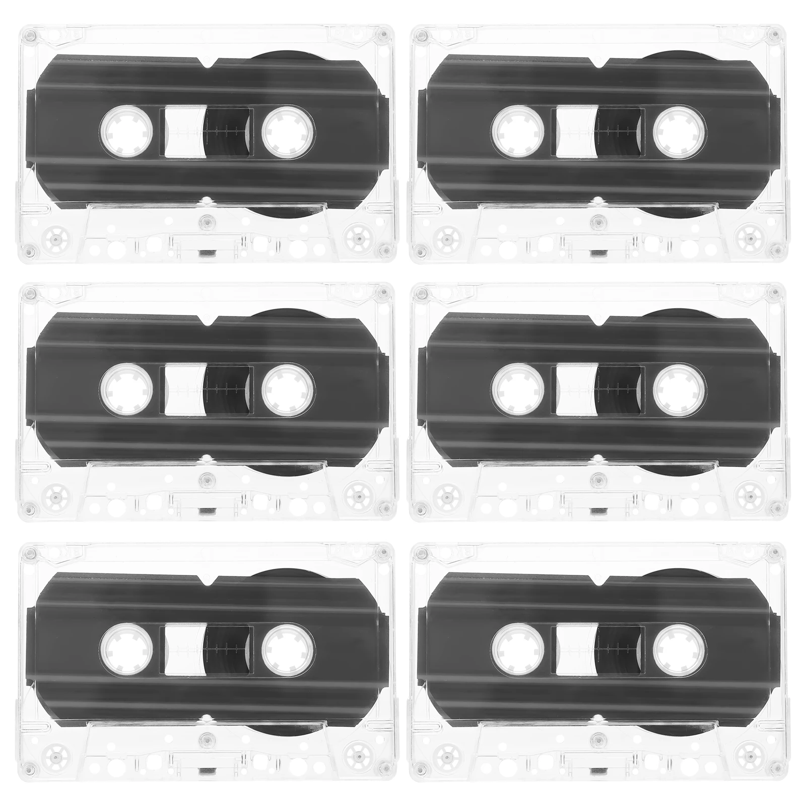 

6 pcs Blank Cassette Tapes for Recording 60-Minute Audio Tape Magnetic Recordable Cassettes Storage Compatibility Durability
