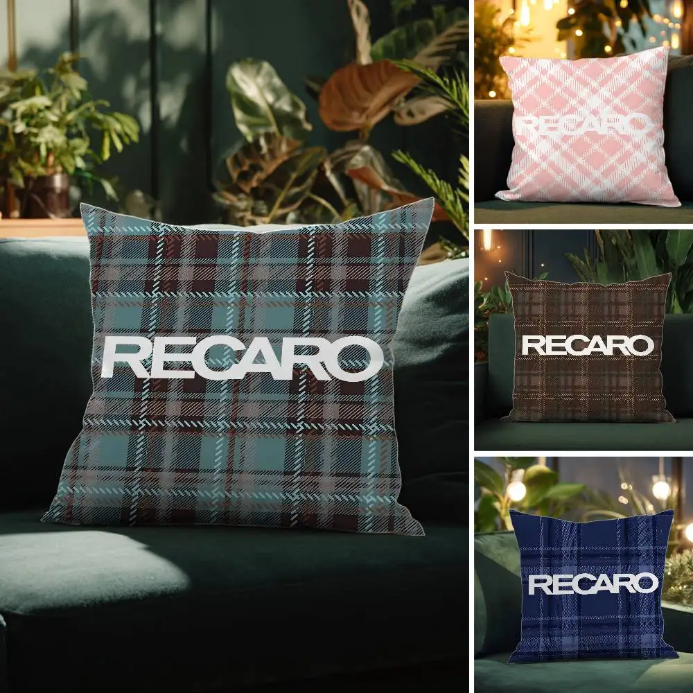 Funda de almohada con logotipo de R-Recaros de lujo, fundas de almohada cuadradas decorativas, funda de cojín con estampado de doble cara para sofá, regalo de decoración del hogar