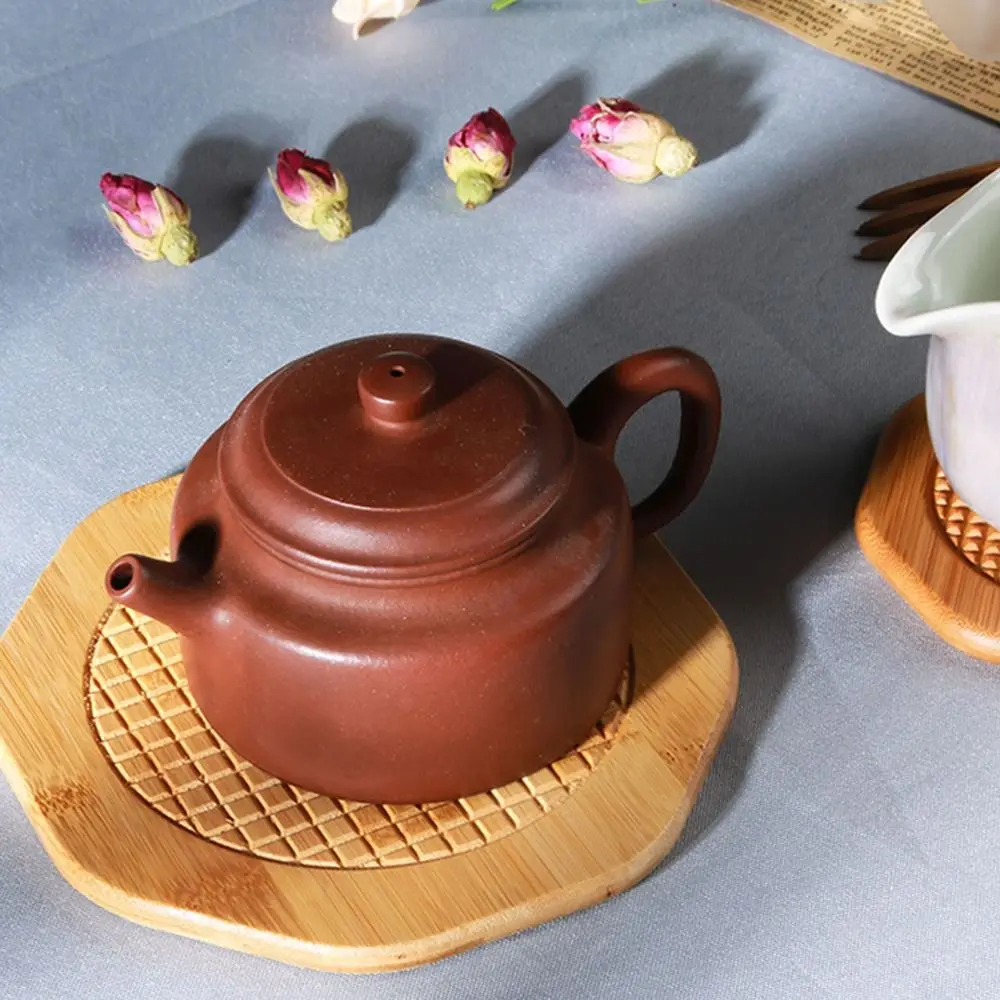 

Creative 19cm Wood Coaster Heat Resistant Thick Tea Mug Pad Square/Round/Octagonal shape Cup Mat Table & Countertop