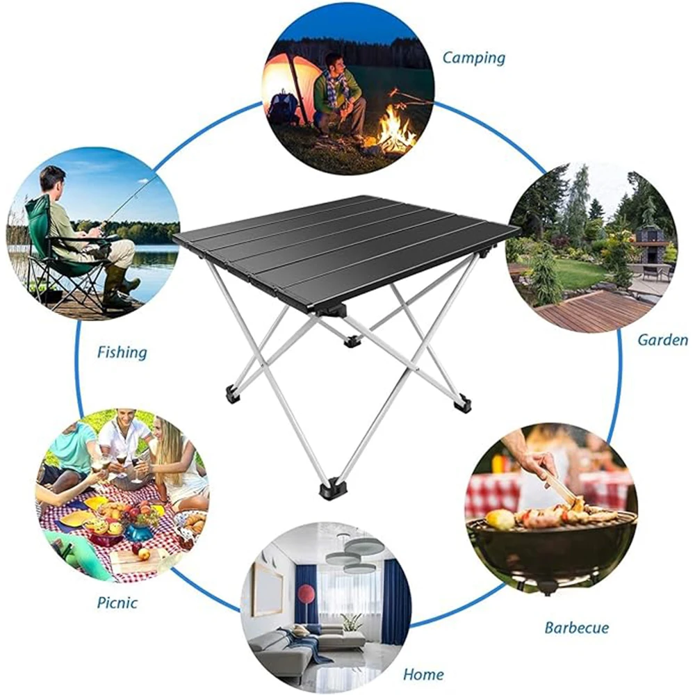 Small Folding Camping Table, Foldable Portable Picnic Table, Ultralight Aluminium Lightweight Folding Beach Table
