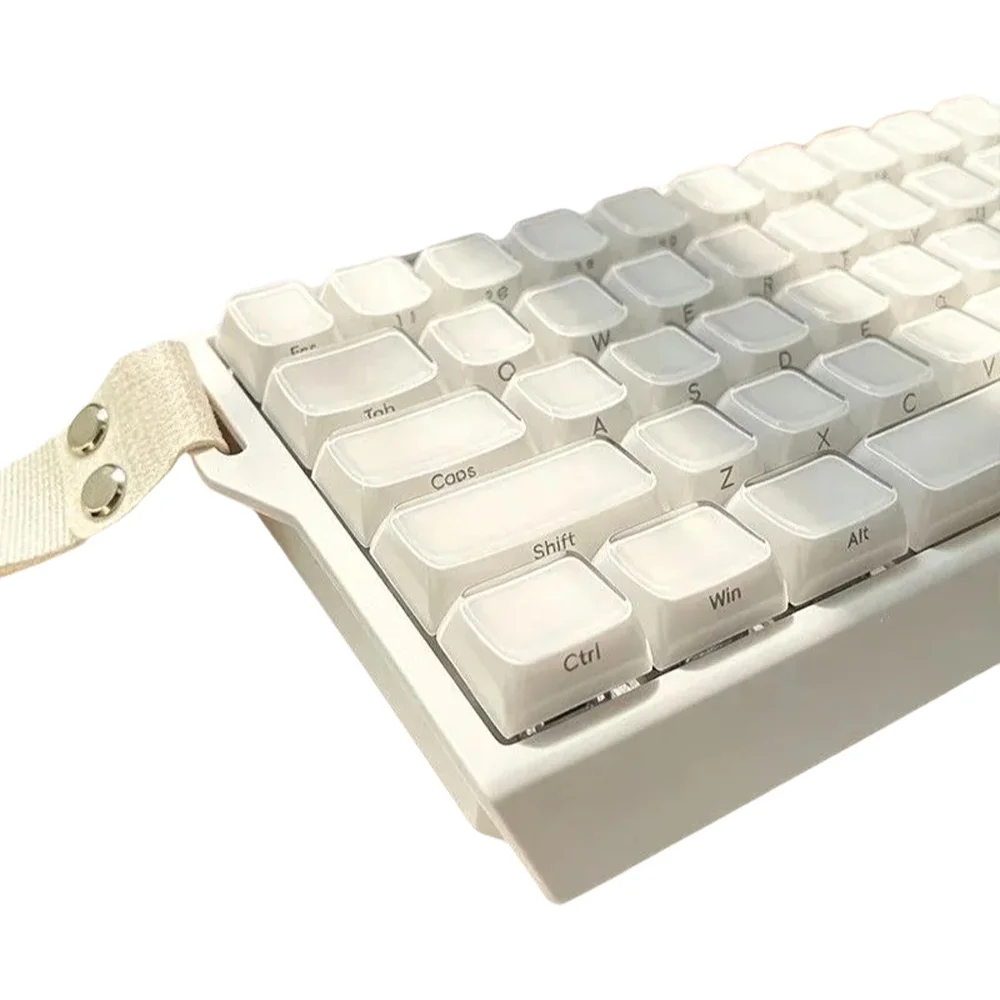 Koreanisch-Englische Kristall-Jelly-Tastenkappen mit Seitlicher und Vorderer Beschriftung für Mechanische Tastaturen 60 75 80 90 100 Layout Tastenkappen in Rosa Weiß Blau