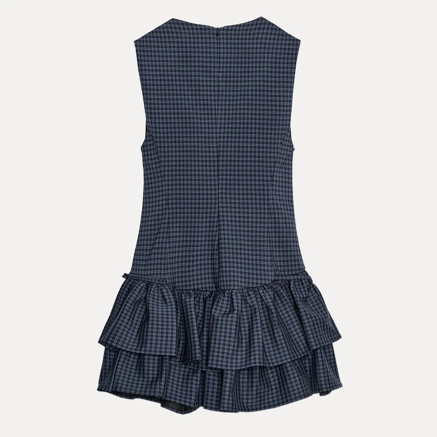 Faionable Plaid ort Dr Feminino Sle Personali Decoração em camadas Outono 2025 Nova chegada Z Stand Fit redondo...