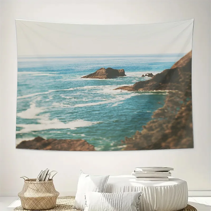 Ocean Wave Tapestry Beach Wall Hanging Coastal Home Decor Aesthetic Room Decor Nature Landscape Wall Art Dorm Room Decoration