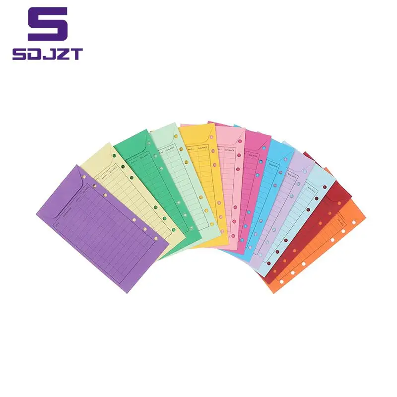 

12 Pcs Budget Envelopes Cardstock Cash Envelope System For Money Saving, Assorted Colors, Vertical Layout & Holepunched