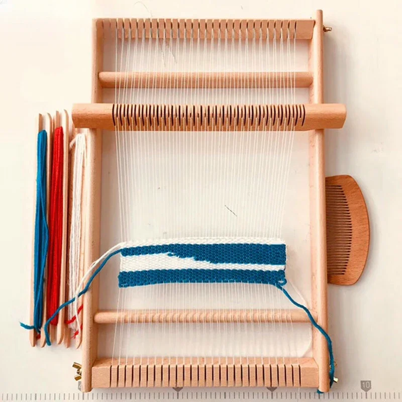 Hand-Made Looms DIY Lifting Tapestry Loom Large Frame Knitting Machine With Smooth Surface Beech Wooden 89*87cm