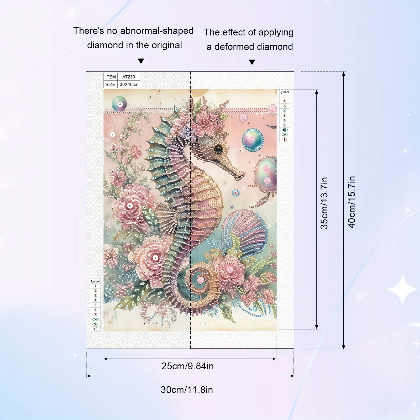 DIY Colorful seahorse 5D Special Shape Diamond Art Kits for Beginners,Diamond Art Painting Kits for Home Wall Decoration Gift