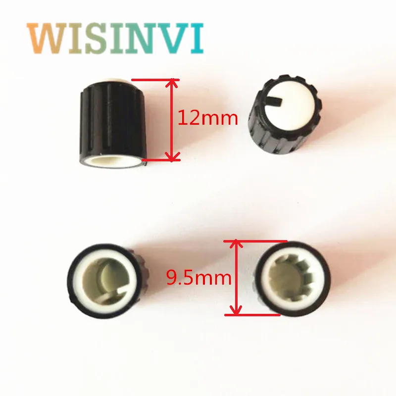 10PCS 9.5*12MM Black And Blue Plastic Small Knob Potentiometer Audio Equipment Knob Hat Inner Diameter 6MM
