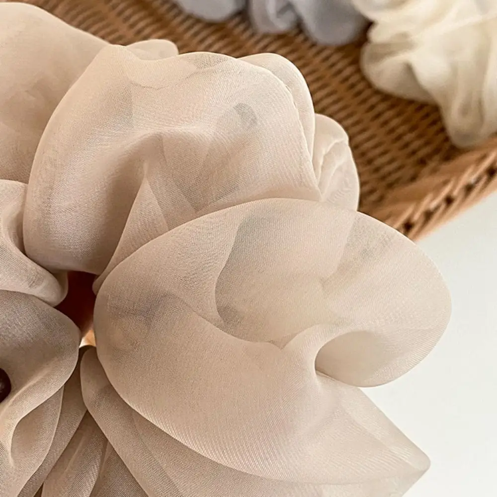 Fashion Women Elastic Hair Bands Headwear Chiffon Hair Rope Ties Summer Organza Scrunchies Oversized Korea Large Hair