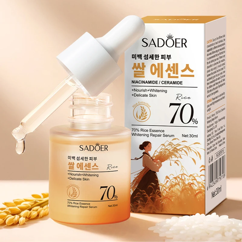 Sadoer essência de arroz soro creme de clareamento facial hidratante anti-envelhecimento essência facial coreano cuidados com a pele cosméticos