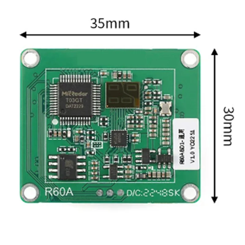 1 Piece R60ABD1 60G Millimeter Wave Radar Sensor Green PC+Metal Breathing And Heartbeat Wave Biosensing Module